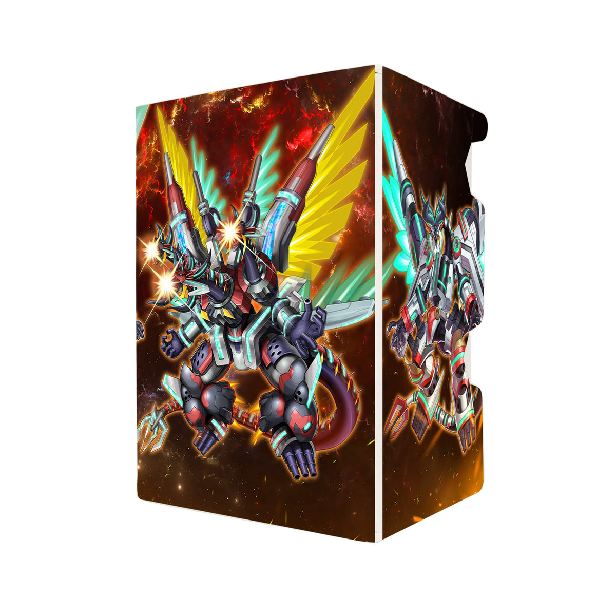 Here's another quality white deck box from LDB Duel featuring our exclusive Borrelend Dragon art. Fits all types of trading card games, including Pokémon, Yu-Gi-Oh! and Magic The Gathering. The perfect card holder for the TCG player safely holds up to 100 double-sleeved cards. EVEN in extra thick sleeves. Comes with a pull-out dice tray. Borrel-ygo-magic-digimon-card-protector-gaming-accesories-LDB-Duel