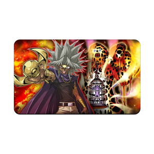Yami Marik's dueling style is characterized by cruelty and sadism. He enjoys inflicting pain on his opponents both physically and psychologically, often using his unique "Lava Golem" card to burn his opponent's Life Points and "The Winged Dragon of Ra" to drain their strength. - gaming pad - playmat - duel mat - mouse pad - yugioh - pokemon - digimon - mtg