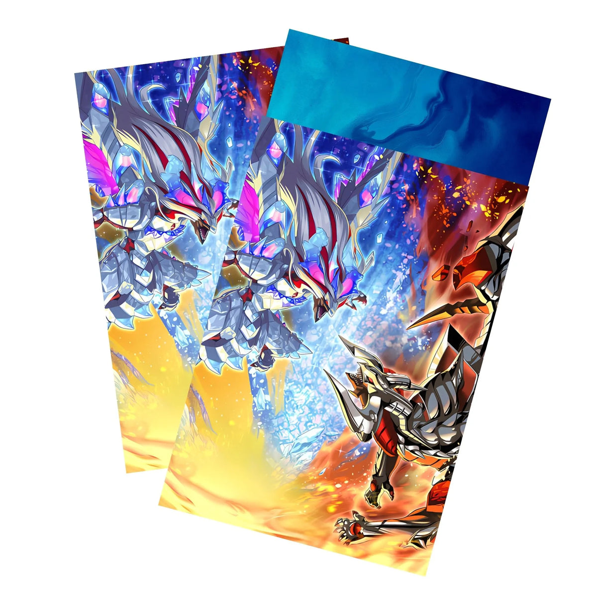 Keep your cards safe and stylish with our borderless card sleeves. Designed edge-to-edge to showcase your artwork, they offer a sleek, modern aesthetic. From LDB Duel, printed with the exclusive Branded Fusion design for a fresh, premium feel.Polymerization-yugioh-card-protection-standard-japanese-dragon-shield-LDB-Duel-borderless