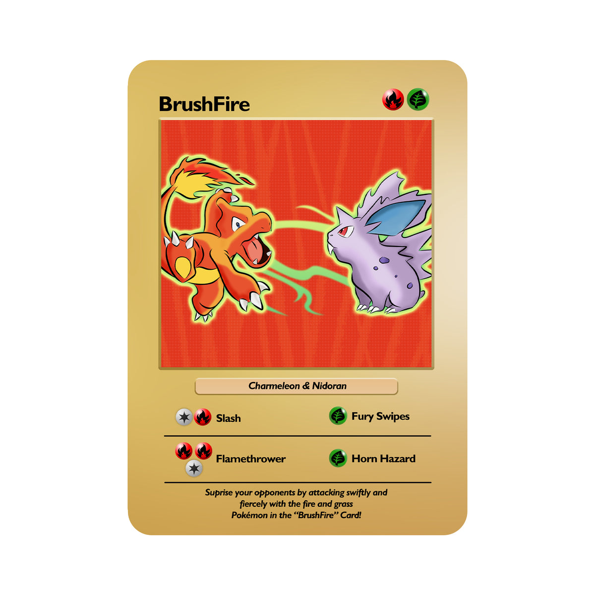 Tarjeta Orica de metal con tema BrushFire