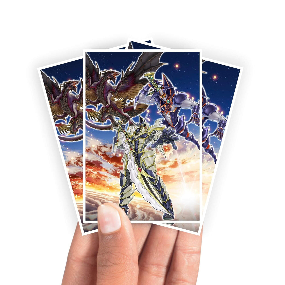 Protect and enhance your cards with our clean and crisp white border card sleeves. Featuring a minimalist design that complements any artwork, these sleeves offer a bright, timeless look. From LDB Duel. Printed with our exclusive Buster Blader Archetype design for a fresh and premium finish. Destruction-Swordmaster-yugioh-mtg-pokemon-card-protection-standard-japanese-dragon-shield-LDB-Duel-white
