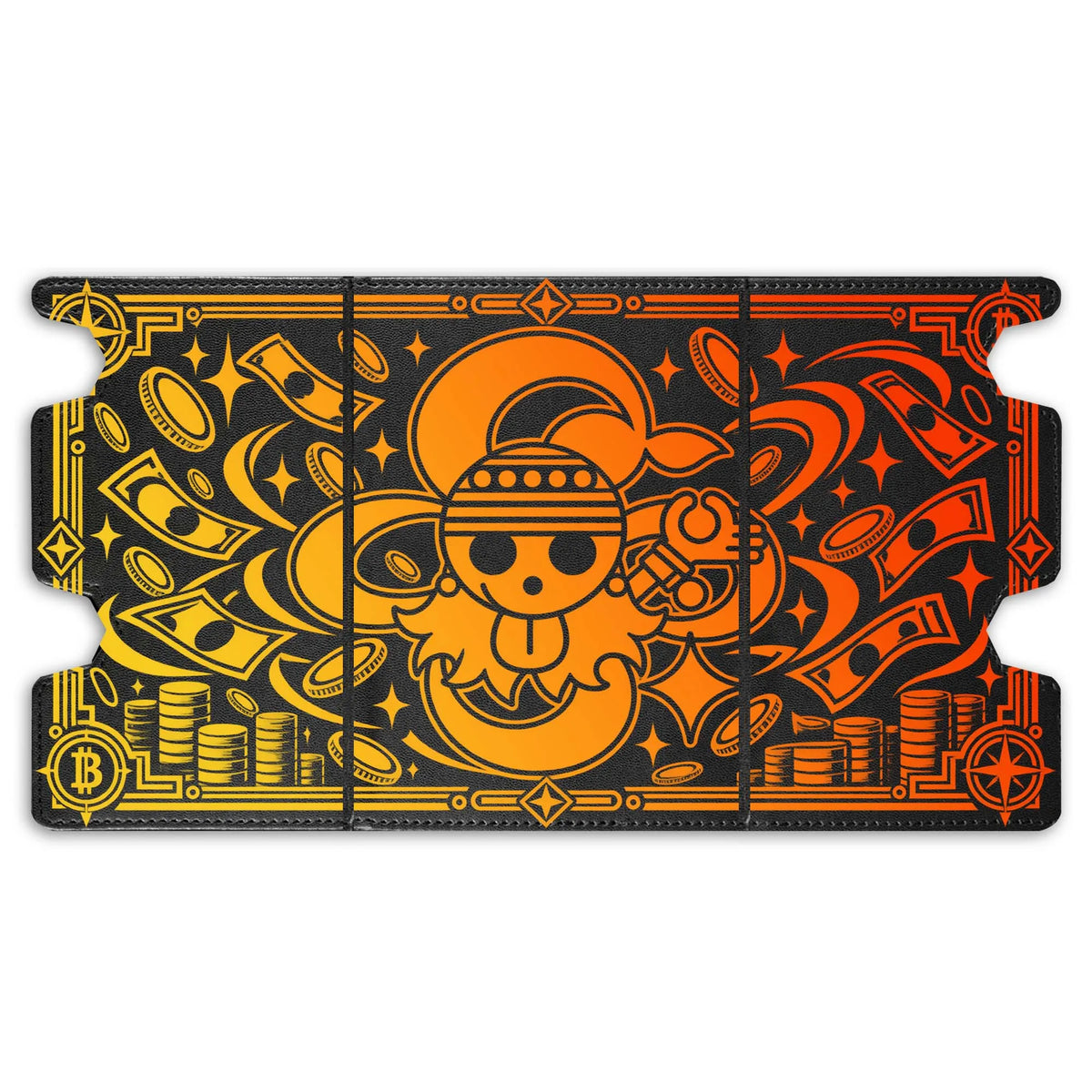 Here is the Full Lid Design of the Cat Burglar Nami Mach 3 Black Deck Box. Strawhat-Pirates-onepiece-custom-art-leather-durable-LDB-Duel