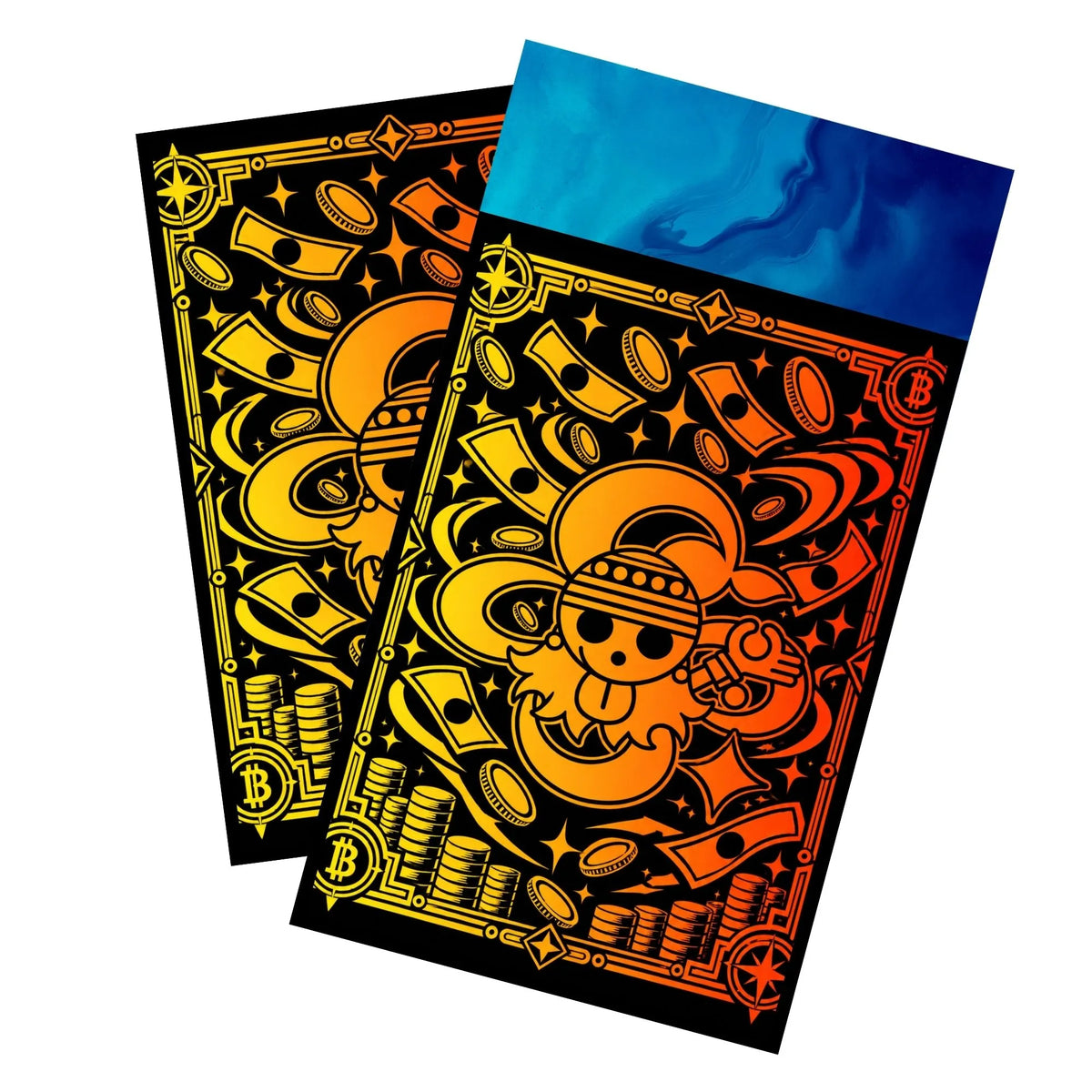 Enhance your cards with our elegant black border card sleeves, featuring a sleek, sophisticated design for a bold, modern aesthetic. From LDB Duel. Perfect for showcasing your collection, these sleeves are printed with our exclusive Cat Burglar Nami design. Nami-onepiece-card-protection-standard-japanese-dragon-shield-LDB-Duel-black