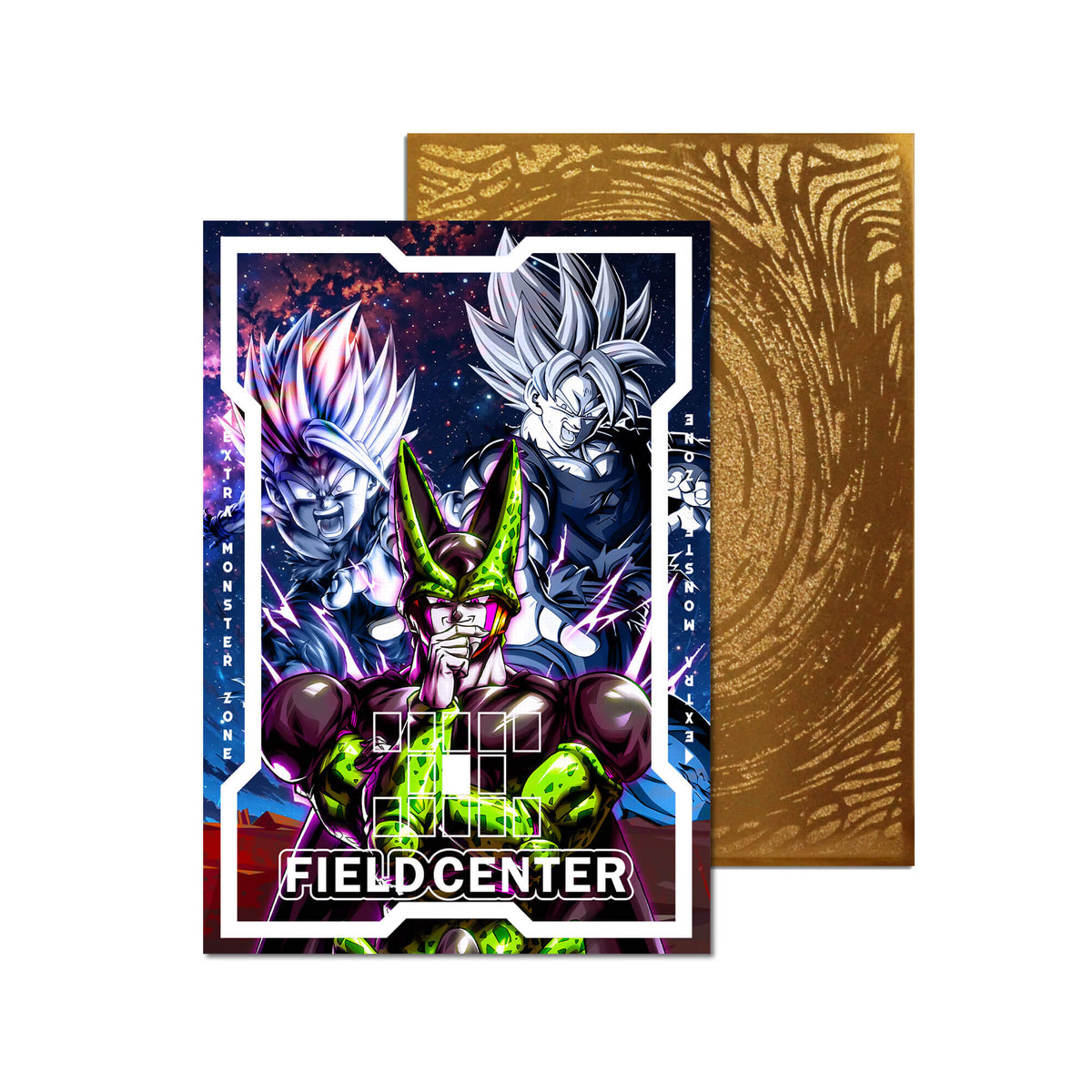 Protect and enhance your cards with our clean and crisp white border card sleeves. Featuring a minimalist design that complements any artwork, these sleeves offer a bright, timeless look. From LDB Duel. Printed with our exclusive Cell | Dragon Ball design for a fresh and premium finish. Gohan-dragonball-yugioh-mtg-pokemon-card-protection-standard-japanese-dragon-shield-LDB-Duel-white