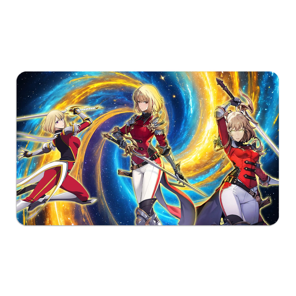 Transform your dueling experience with LDB Duel featuring our exclusive art Cha Hae-In playmat! Featuring a soft cloth top for smooth card movement and a durable rubber back for a secure grip, this 24x14 inch mat is machine washable and safe for cards and sleeves. Sword-Dance-yugioh-mtg-pokemon-custom-artwork-premium-durable-rubber-ldb-duel