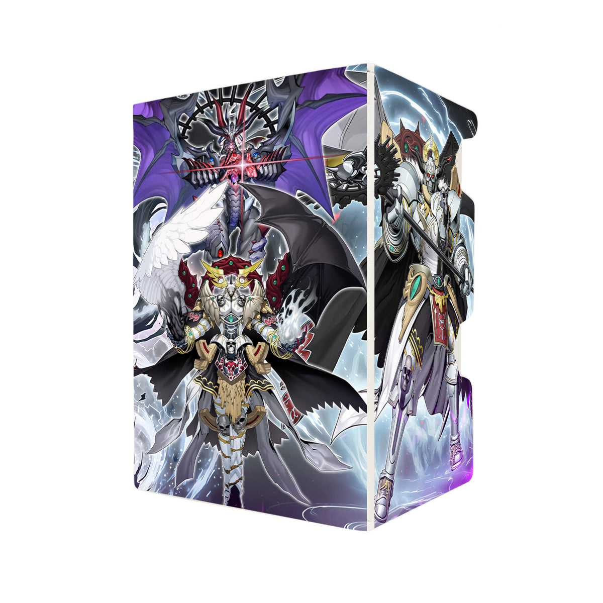 Here's another quality white deck box from LDB Duel featuring our exclusive Chaos Archetype art. Fits all types of trading card games, including Pokémon, Yu-Gi-Oh! and Magic The Gathering. The perfect card holder for the TCG player safely holds up to 100 double-sleeved cards. EVEN in extra thick sleeves. Comes with a pull-out dice tray. Chaos-ygo-magic-digimon-card-protector-gaming-accesories-LDB-Duel