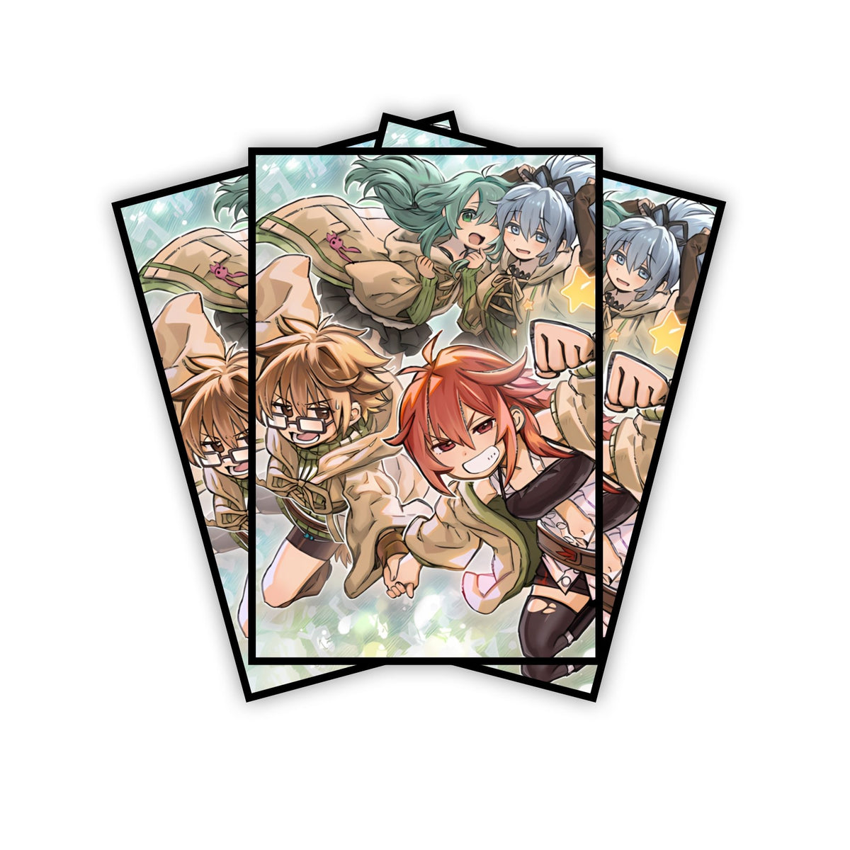 Enhance your cards with our elegant black border card sleeves, featuring a sleek, sophisticated design for a bold, modern aesthetic. From LDB Duel. Perfect for showcasing your collection, these sleeves are printed with our exclusive Charmers of the Grand Circle design. Charmers-yugioh-mtg-pokemon-card-protection-standard-japanese-dragon-shield-LDB-Duel-black
