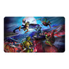 Transform your dueling experience with LDB Duel featuring our exclusive art Clash of the Steel Blades playmat! Featuring a soft cloth top for smooth card movement and a durable rubber back for a secure grip, this 24x14 inch mat is machine washable and safe for cards and sleeves. Ninja-Turtles-mtg-yugioh-pokemon-custom-artwork-premium-durable-rubber-ldb-duel