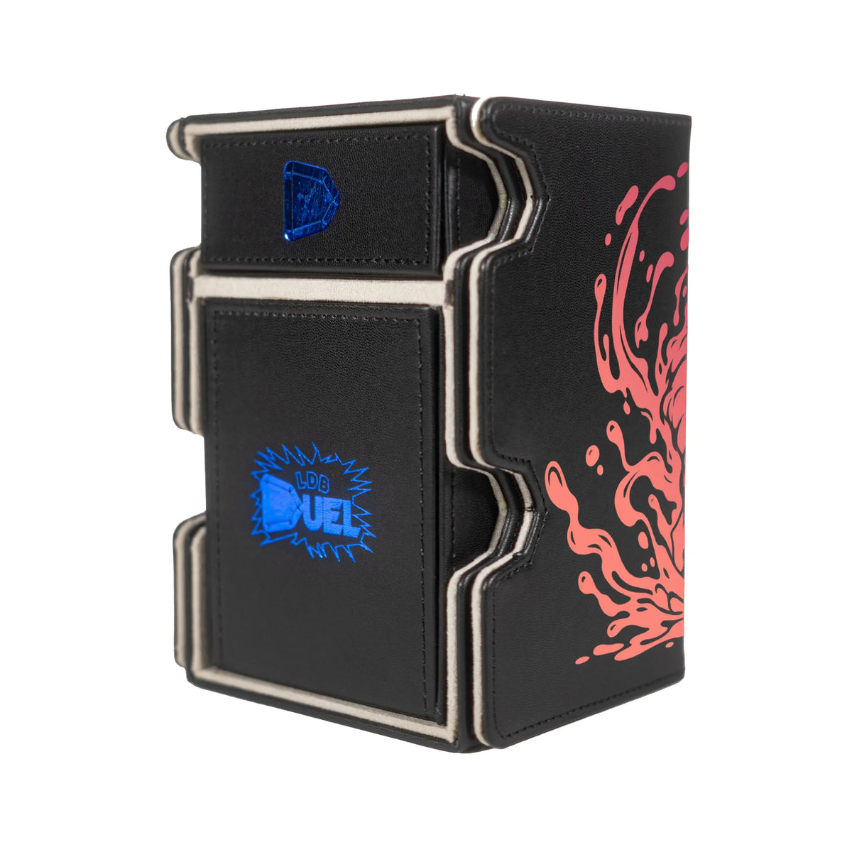 Here is the Right View of the Clayface Mach 3 Black Deck Box. Shapeshifter-mtg-deck-tray-dice-tray-LDB-Duel