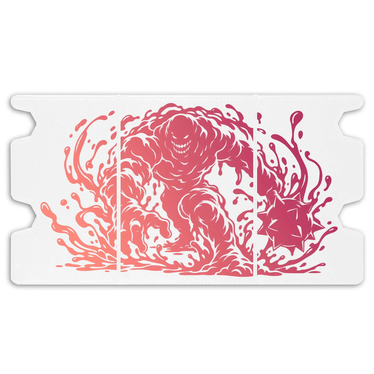 Here is the Full Lid Design of the Clayface Mach 3 White Deck Box. Villain-mtg-custom-deck-portable-collector-LDB-Duel