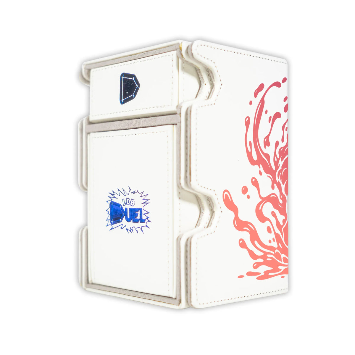Here is the Right View of the Clayface Mach 3 White Deck Box. Shapeshifter-mtg-deck-tray-dice-tray-LDB-Duel