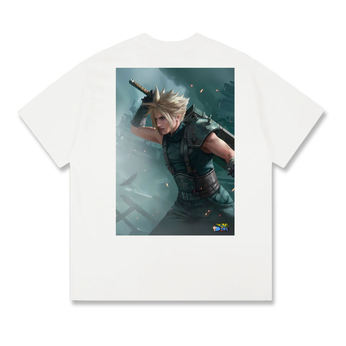 Level up your look with the premium Cloud, Planet's Champion T-shirt design from LDB Duel. Crafted from soft, breathable cotton and finished with vibrant DTF printing, this white t-shirt is designed for comfort that lasts. Featuring a bold back design, it’s perfect for anime fans, TCG players, and gamers who want to stand out, whether at events, tournaments, or just relaxing with friends. Final-Fantasy-anime-magic-tshirt-gaming-accesories-LDB-Duel