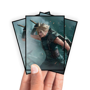 Enhance your cards with our elegant black border card sleeves, featuring a sleek, sophisticated design for a bold, modern aesthetic. From LDB Duel. Perfect for showcasing your collection, these sleeves are printed with our exclusive Cloud, Planet's Champion design. Omnislash-mtg-yugioh-pokemon-card-protection-standard-japanese-dragon-shield-LDB-Duel-black