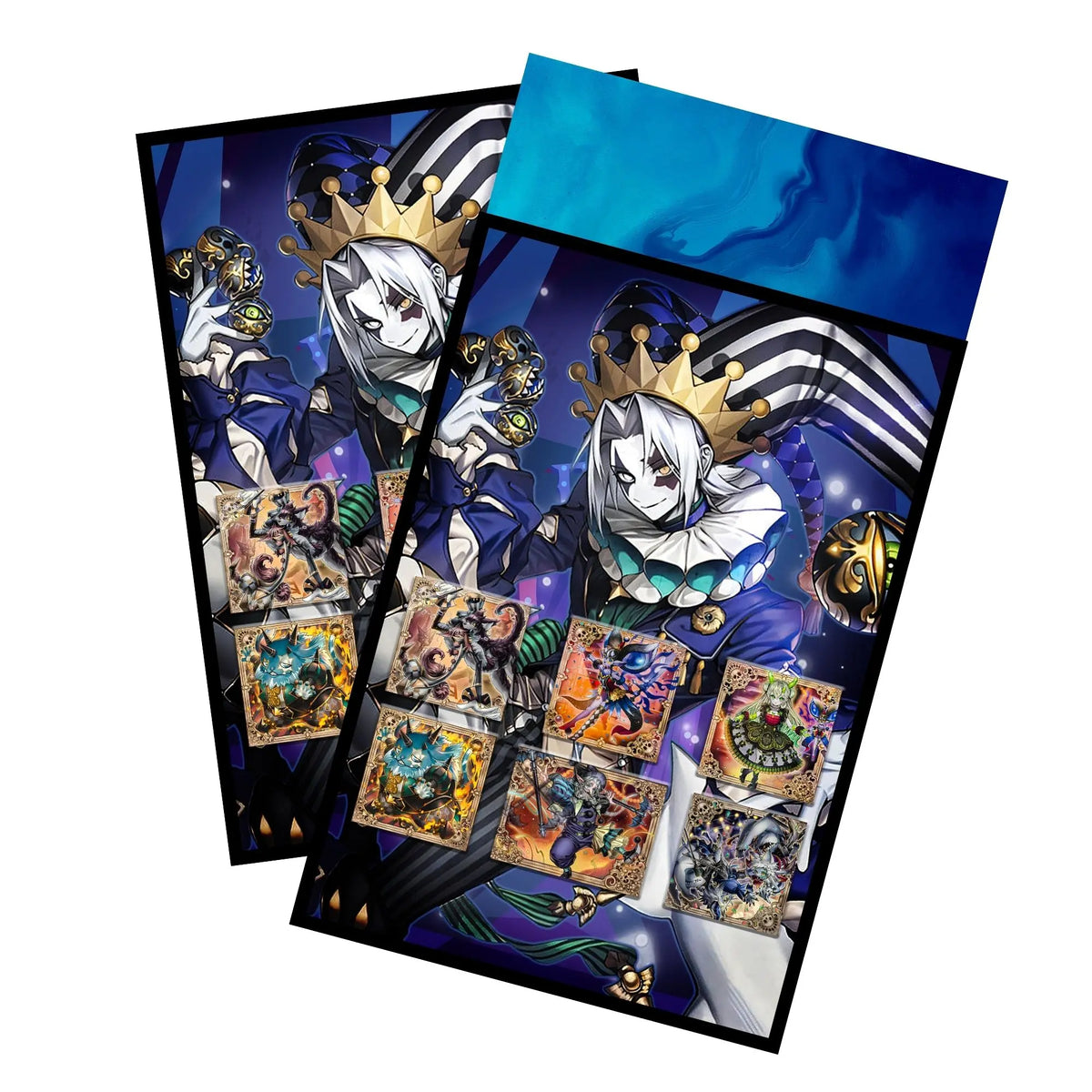 Enhance your cards with our elegant black border card sleeves, featuring a sleek, sophisticated design for a bold, modern aesthetic. From LDB Duel. Perfect for showcasing your collection, these sleeves are printed with our exclusive Clown Crew Archetype design. Clown-Crew-yugioh-card-protection-standard-japanese-dragon-shield-LDB-Duel-black