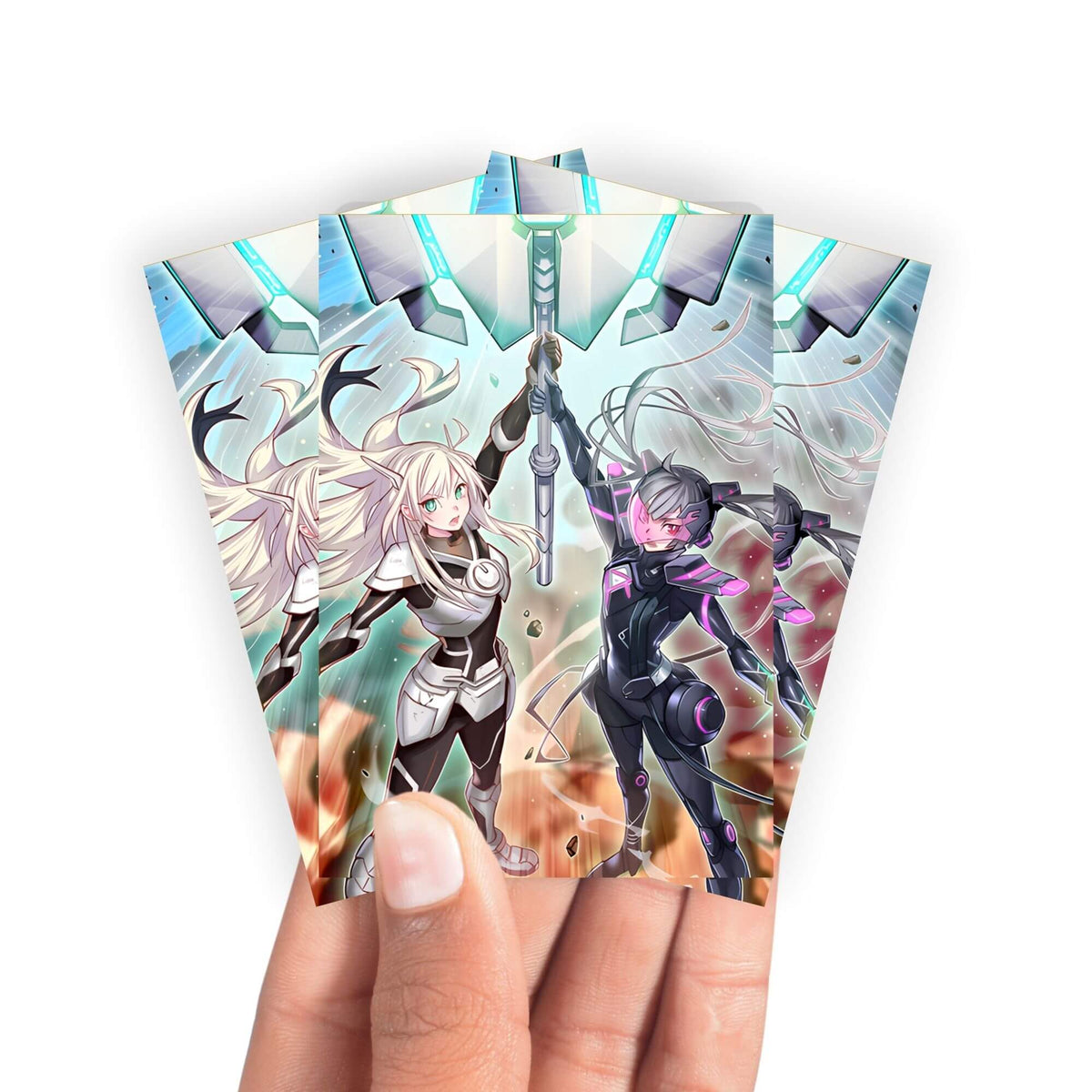 Keep your cards safe and stylish with our borderless card sleeves. Designed edge-to-edge to showcase your artwork, they offer a sleek, modern aesthetic. From LDB Duel, printed with the exclusive Combined Maneuver - Engage Zero! design for a fresh, premium feel.Sky-Striker-yugioh-card-protection-standard-japanese-dragon-shield-LDB-Duel-borderless