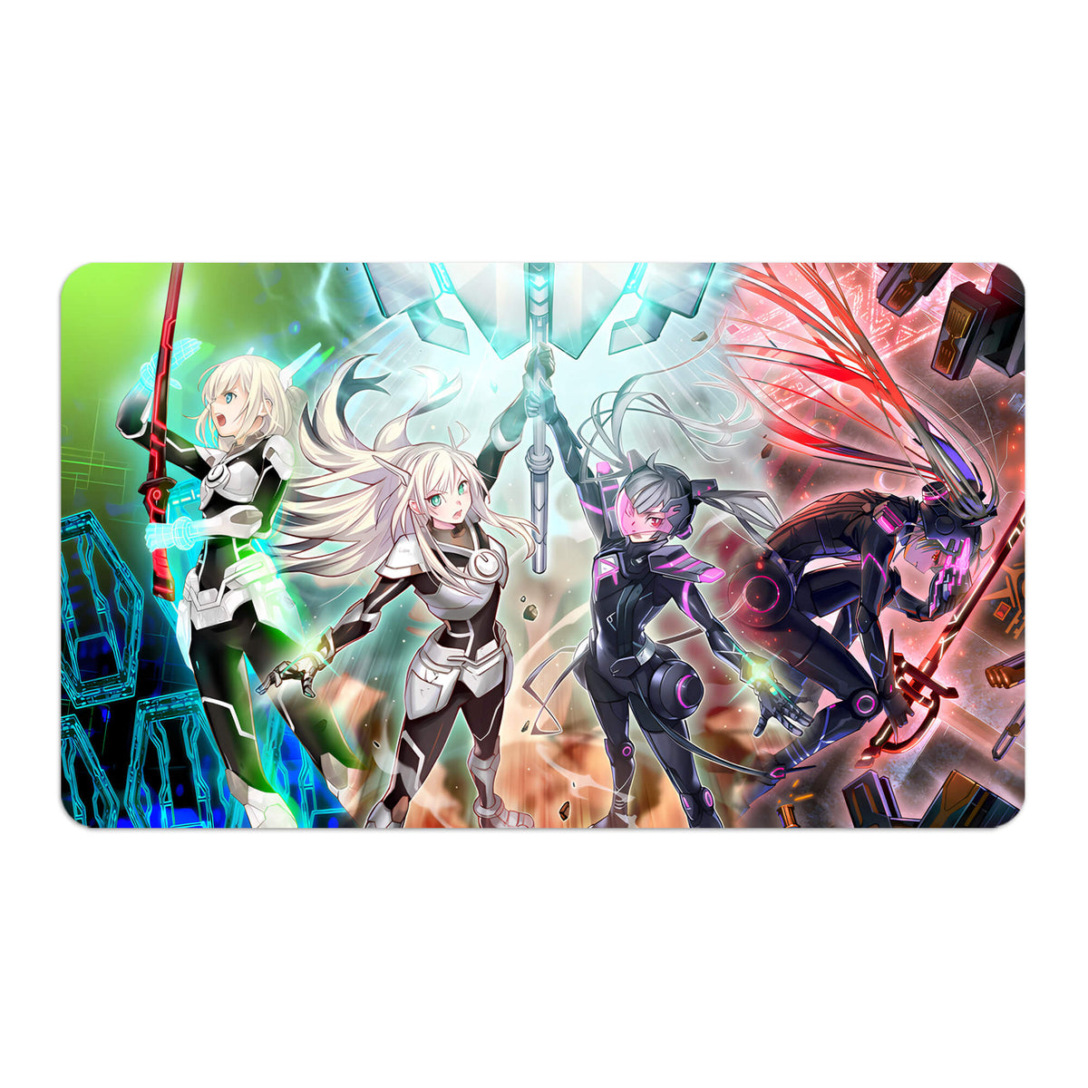 Transform your dueling experience with LDB Duel featuring our exclusive art Combined Maneuver - Engage Zero! playmat! Featuring a soft cloth top for smooth card movement and a durable rubber back for a secure grip, this 24x14 inch mat is machine washable and safe for cards and sleeves. Sky-Striker-yugioh-custom-artwork-premium-durable-rubber-ldb-duel
