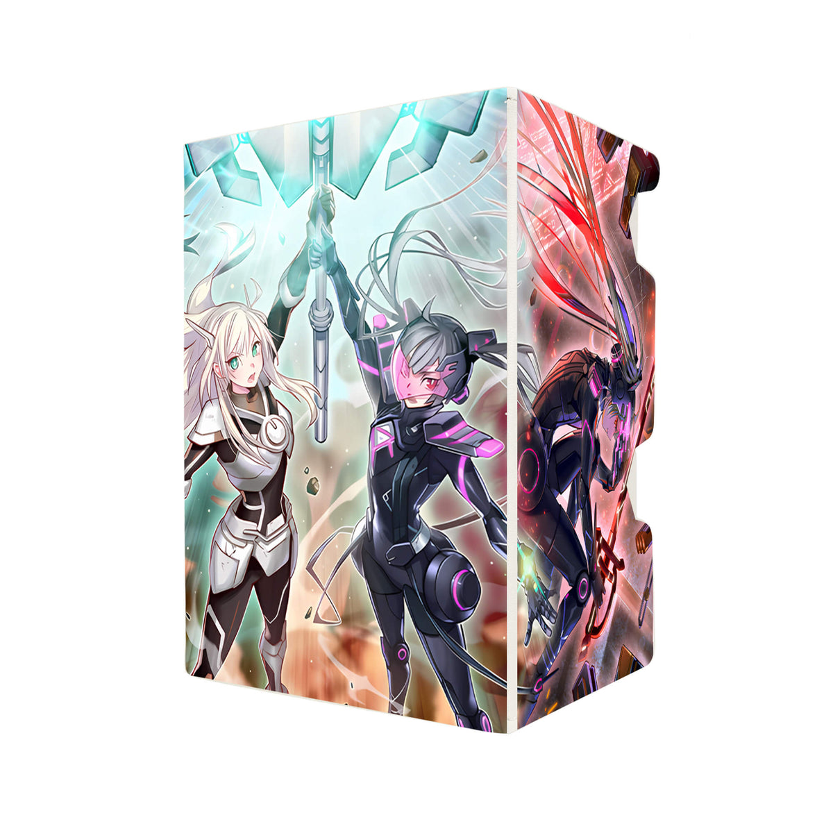 Here's another quality white deck box from LDB Duel featuring our exclusive Combined Maneuver - Engage Zero! art. Fits all types of trading card games, including Pokémon, Yu-Gi-Oh! and Magic The Gathering. The perfect card holder for the TCG player safely holds up to 100 double-sleeved cards. EVEN in extra thick sleeves. Comes with a pull-out dice tray. Sky-Striker-yugioh-tcg-accessories-card-storage-LDB-Duel
