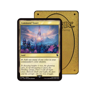 Level up your game with our custom-printed metal orica cards, featuring exclusive Command Tower artwork in gold metal. Durable, scratch-resistant, and embossed with the iconic Yu-Gi-Oh! card back, these slim orica cards fit perfectly in card sleeves. First-Strike-mtg-yugioh-pokemon-metal-card-embossed-design-custom-artwork-duel-accessories-ldb-duel