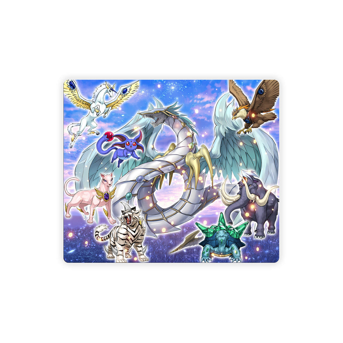 Enhance your gaming setup with our exclusive artwork Crystal Beasts mouse pad! Featuring a soft cloth surface for precise mouse tracking and a durable rubber base for a stable grip, this 10x8.5 inch mouse pad is the perfect blend of style and performance. Plus, it's machine washable for easy maintenance! Cobalt-Eagle-yugioh-mtg-pokemon-custom-artwork-premium-durable-rubber-ldb-duel