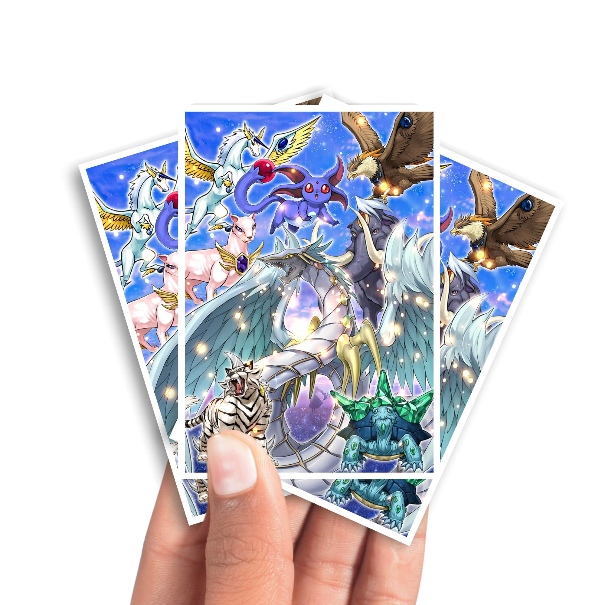 Crystal Beasts Card Sleeves Japanese Size (Holographic) / White / 25 Sleeves