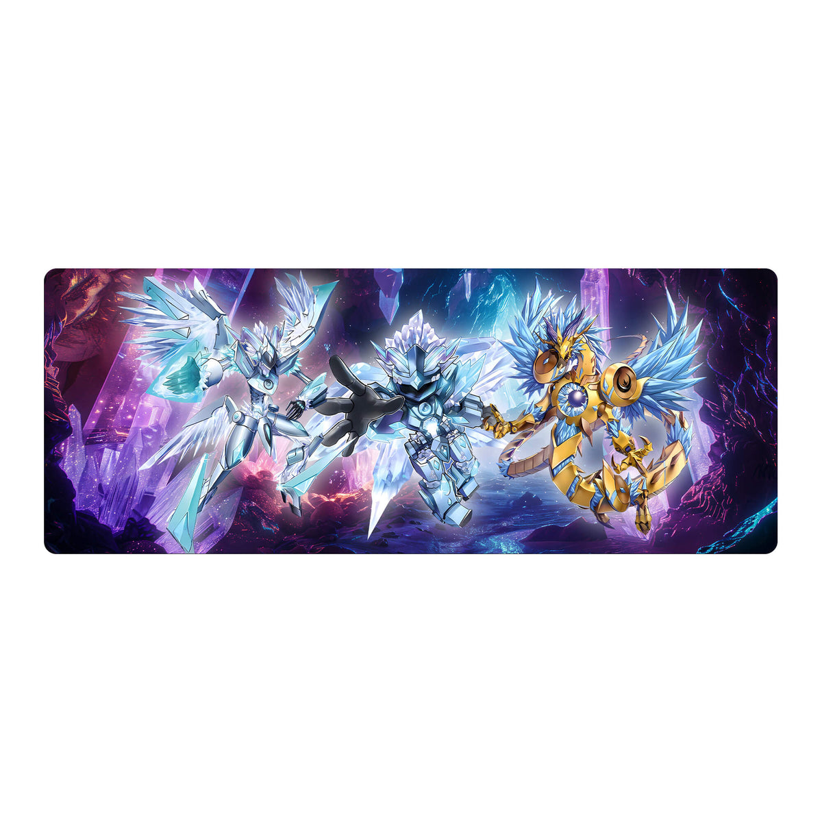 Level up your gaming setup from the LDB Duel featuring our exclusive Crystron mouse pad! Designed for gamers who value precision and comfort, this 31x12 inch masterpiece boasts a soft cloth surface for ultra-smooth tracking and a non-slip rubber base for stability during intense battles. Stylish, durable, and machine washable, it's the ultimate accessory for your desk.Prasiortle-yugioh-mtg-pokemon-custom-artwork-premium-durable-rubber-ldb-duel