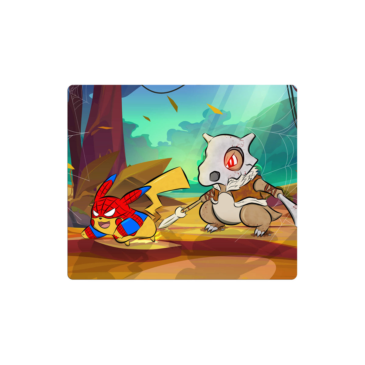 Enhance your gaming setup with our exclusive artwork Cubone's Last Hunt mouse pad! Featuring a soft cloth surface for precise mouse tracking and a durable rubber base for a stable grip, this 10x8.5 inch mouse pad is the perfect blend of style and performance. Plus, it's machine washable for easy maintenance! Kraven-pokemon-yugioh-mtg-custom-artwork-premium-durable-rubber-ldb-duel