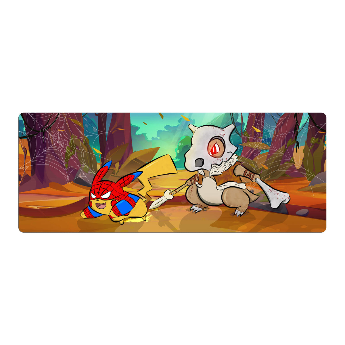 Level up your gaming setup from the LDB Duel featuring our exclusive Cubone's Last Hunt Mouse Pad! Designed for gamers who value precision and comfort, this 31x12 inch masterpiece boasts a soft cloth surface for ultra-smooth tracking and a non-slip rubber base for stability during intense battles. Stylish, durable, and machine washable, it's the ultimate accessory for your desk.Bonee-pokemon-yugioh-mtg-custom-artwork-premium-durable-rubber-ldb-duel