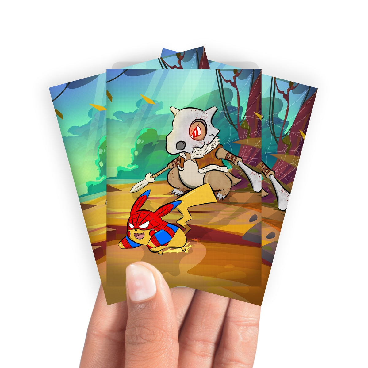 Keep your cards safe and stylish with our borderless card sleeves. Designed edge-to-edge to showcase your artwork, they offer a sleek, modern aesthetic. From LDB Duel, printed with the exclusive Cubone's Last Hunt design for a fresh, premium feel.Cubone-yugioh-mtg-pokemon-card-protection-standard-japanese-dragon-shield-LDB-Duel-borderless
