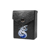 Enhance your TCG storage with the Cyber Dragon Mach 2 Black deck box, available in options for 60 or 80 single-card sleeves. Sold by LDB Duel. Crafted from durable faux leather, it includes a built-in belt loop, a strong magnetic snap, and showcases our exclusive Cyber Dragon design—ideal for TCG enthusiasts on the move! Armored-Cybern-yugioh-mtg-pokemon-tcg-accessories-card-storage-LDB-Duel-black