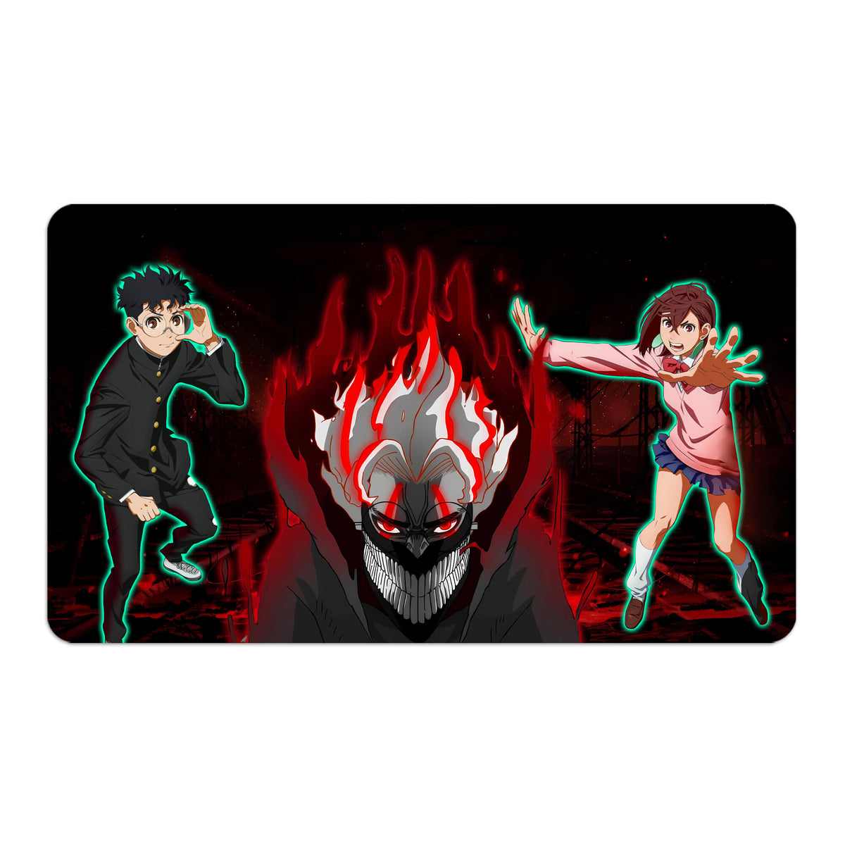 Transform your dueling experience with LDB Duel featuring our exclusive art Dandadan playmat! Featuring a soft cloth top for smooth card movement and a durable rubber back for a secure grip, this 24x14 inch mat is machine washable and safe for cards and sleeves. Seiko-Ayase-yugioh-mtg-pokemon-custom-artwork-premium-durable-rubber-ldb-duel