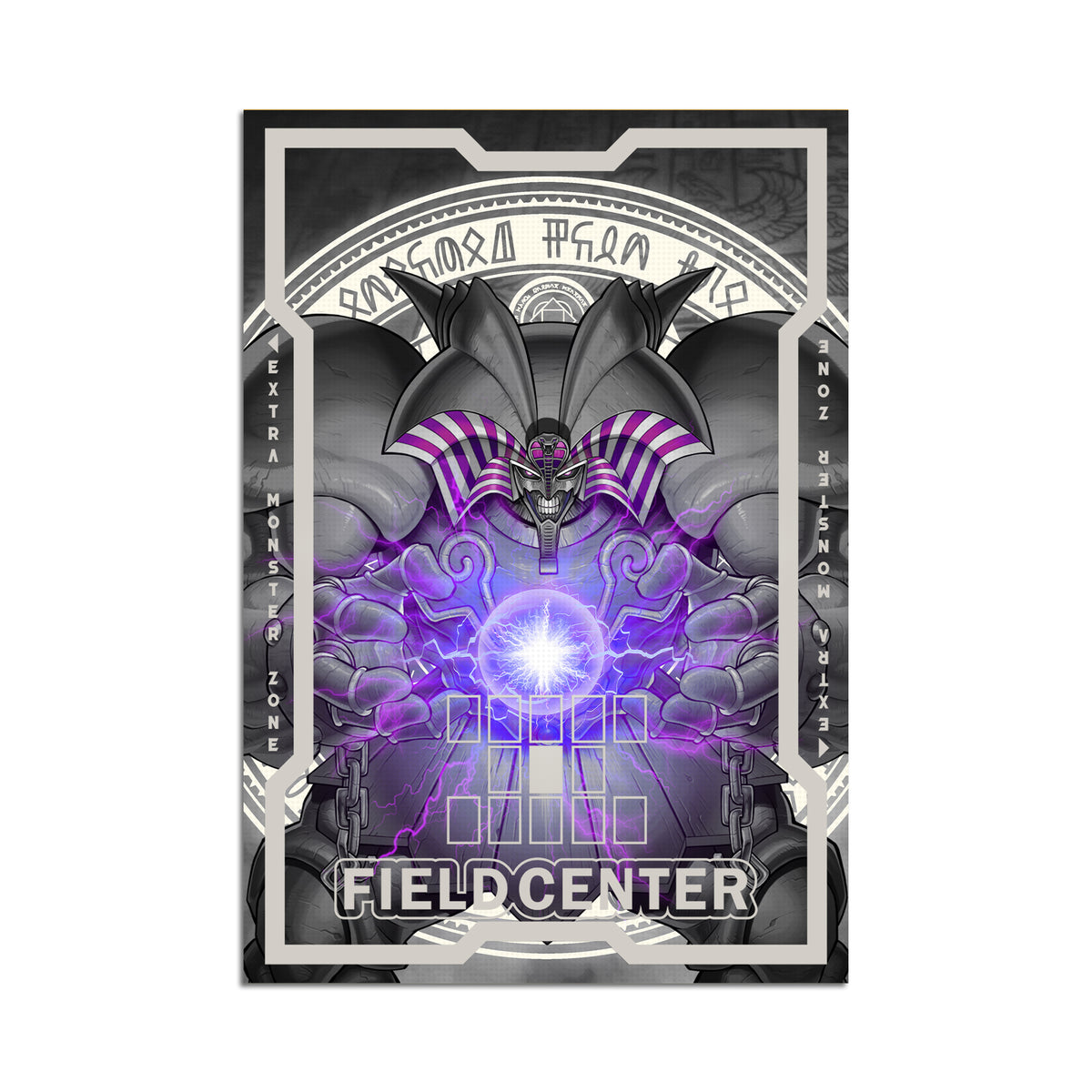 Centro de campo de metal oscuro Exodia