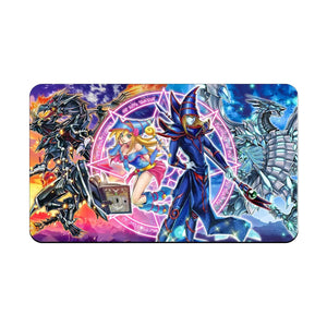 Transform your dueling experience with our exclusive art Dark Magicians playmat from LDB Duel! Featuring a soft cloth top for smooth card movement and a durable rubber back for a secure grip, this 24x14 inch mat is machine washable and safe for cards and sleeves. Yugi-Yami-yugioh-mtg-pokemon-custom-artwork-premium-durable-rubber-ldb-duel