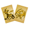 Level up your game with our custom-printed metal orica cards, featuring exclusive Dark Magician and Blue-Eyes White Dragon artwork in gold metal. Durable, scratch-resistant, and embossed with the iconic Yu-Gi-Oh! card back, these slim orica cards fit perfectly in card sleeves. Yugi-Muto-Seto-Kaiba-yugioh-mtg-pokemon-metal-card-embossed-design-custom-artwork-duel-accessories-ldb-duel