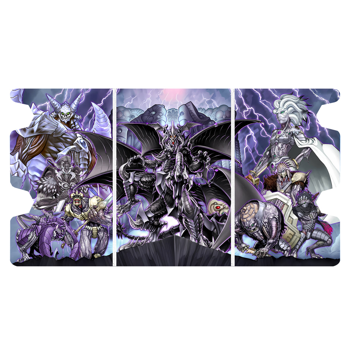 Here is the Full Lid Design of the Dark World Archetype Mach 3 White Deck Box. Grapha-yugioh-custom-deck-portable-collector-LDB-Duel