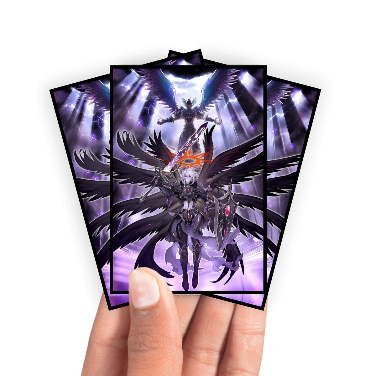 Enhance your cards with our elegant black border card sleeves, featuring a sleek, sophisticated design for a bold, modern aesthetic. From LDB Duel. Perfect for showcasing your collection, these sleeves are printed with our exclusive Darklord Archetype design. Darklord-yugioh-mtg-pokemon-card-protection-standard-japanese-dragon-shield-LDB-Duel-black