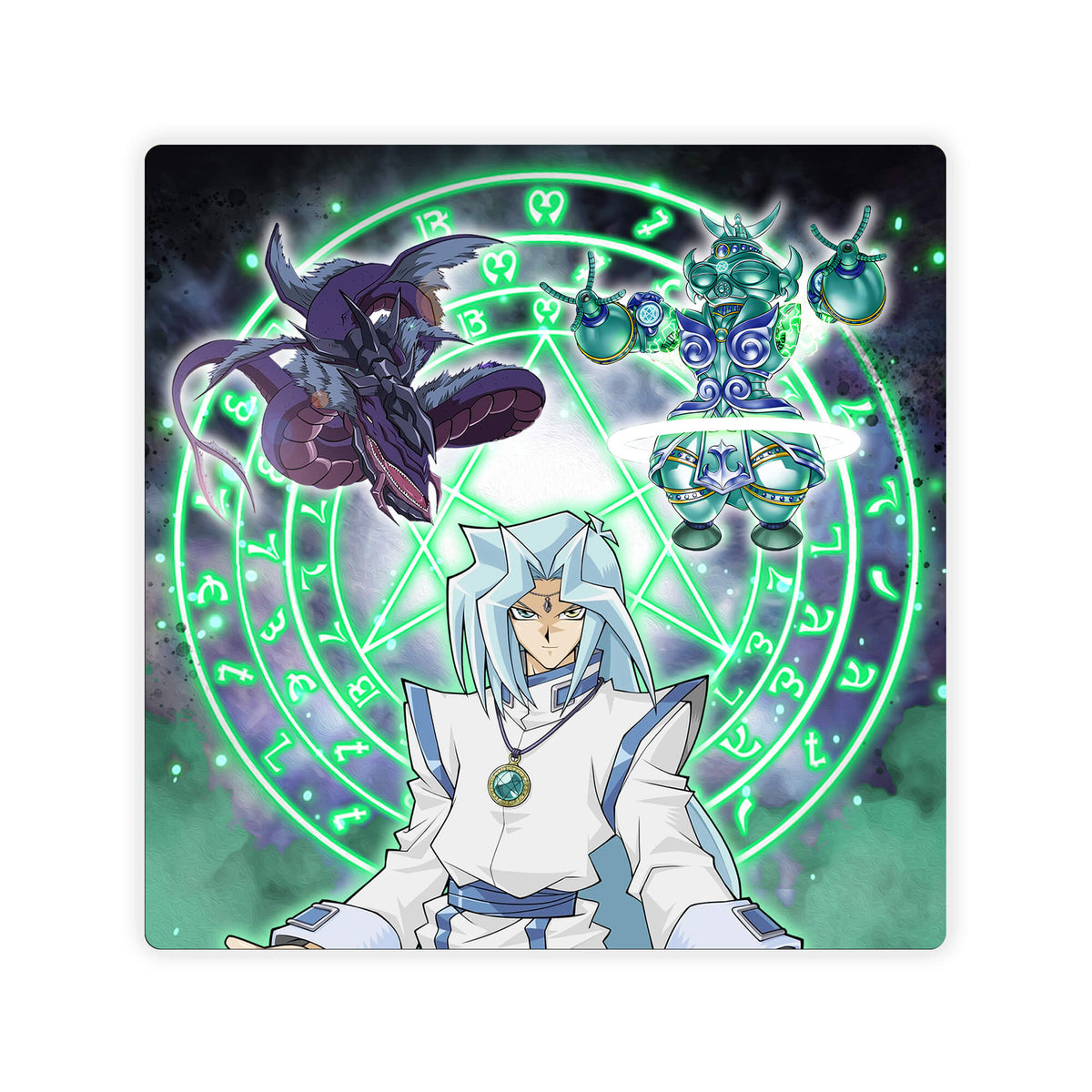 Upgrade your dueling game with LDB Duel featuring our exclusive Dartz - Waking the Dragons double mat! Designed with a premium cloth surface for effortless card handling and a sturdy rubber base for maximum stability, this 24x24 inch mat offers both style and practicality. It's card and sleeve-friendly, plus machine washable for easy upkeep! Shunuros-yugioh-mtg-pokemon-custom-artwork-premium-durable-rubber-ldb-duel 