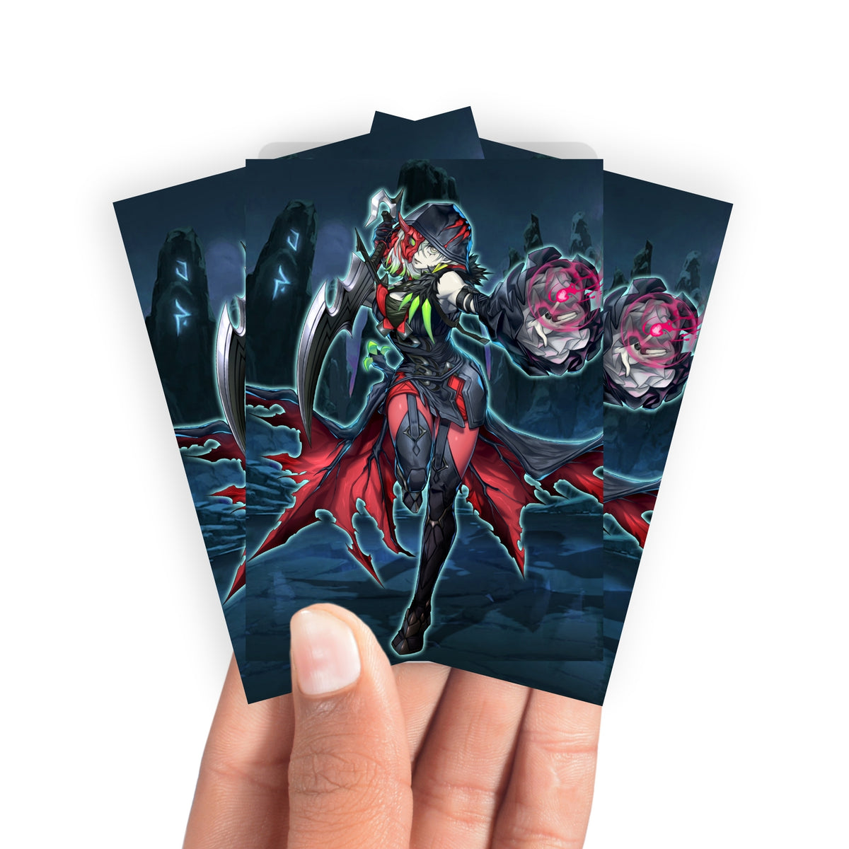 Keep your cards safe and stylish with our borderless card sleeves. Designed edge-to-edge to showcase your artwork, they offer a sleek, modern aesthetic. From LDB Duel, printed with the exclusive Diabellstar the Black Witch design for a fresh, premium feel.Diabellstar-yugioh-mtg-pokemon-card-protection-standard-japanese-dragon-shield-LDB-Duel-borderless