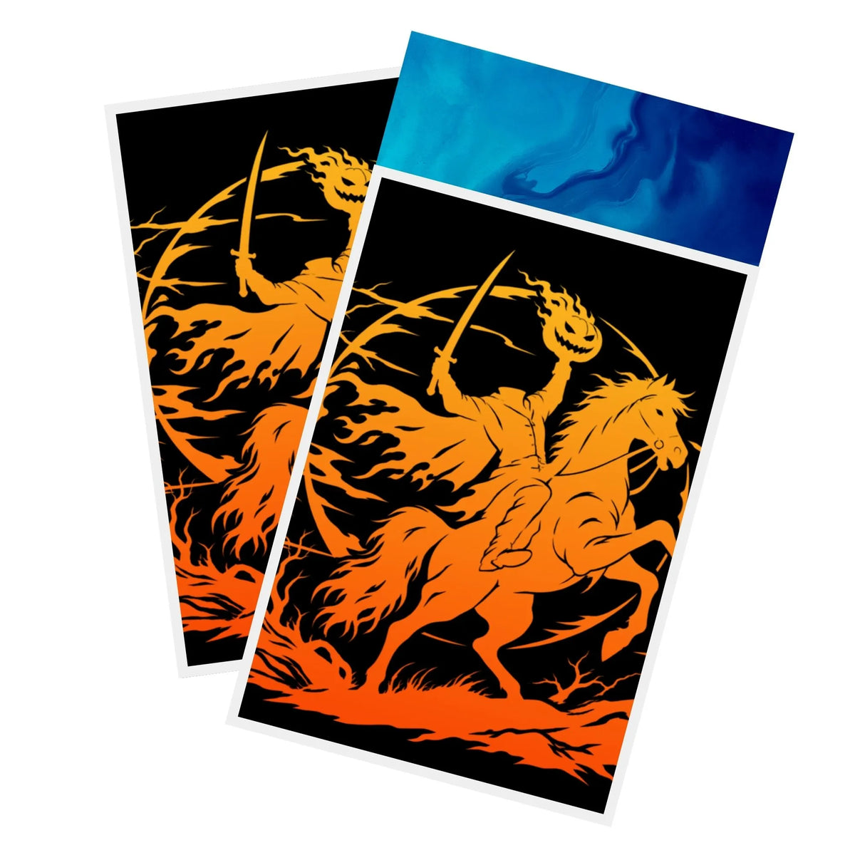 Protect and enhance your cards with our clean and crisp white border card sleeves. Featuring a minimalist design that complements any artwork, these sleeves offer a bright, timeless look. From LDB Duel. Printed with our exclusive Headless Horseman design for a fresh and premium finish. Pumpkin-Head-anime-card-protection-standard-japanese-dragon-shield-LDB-Duel-white