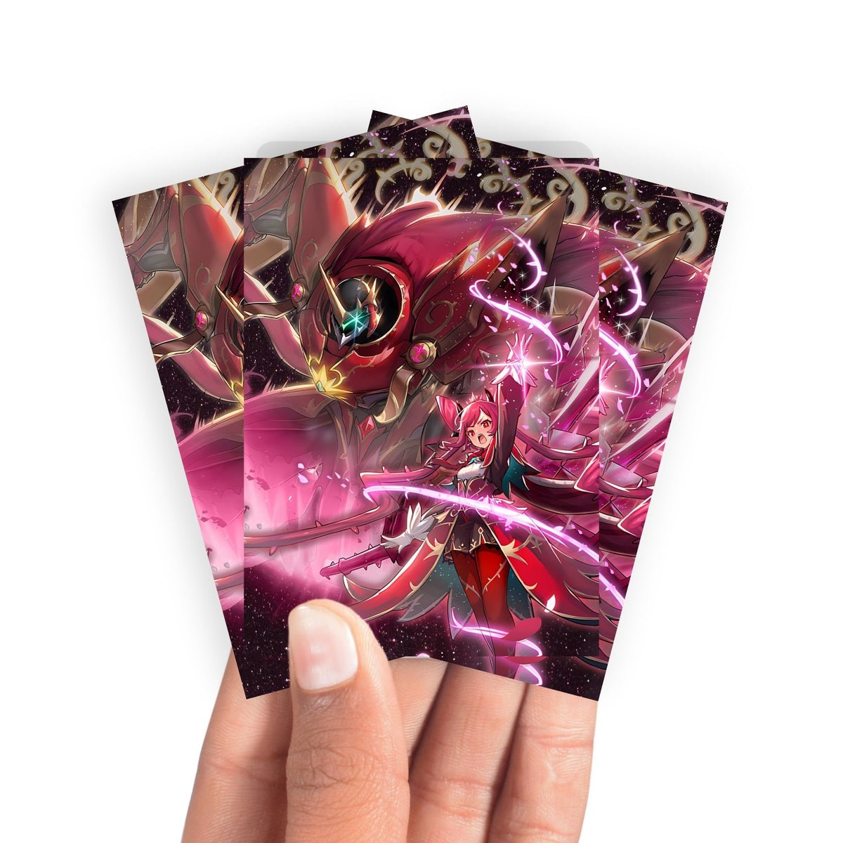 Keep your cards safe and stylish with our borderless card sleeves. Designed edge-to-edge to showcase your artwork, they offer a sleek, modern aesthetic. From LDB Duel, printed with the exclusive Dominus Purge design for a fresh, premium feel.Dominus-yugioh-mtg-pokemon-card-protection-standard-japanese-dragon-shield-LDB-Duel-borderless
