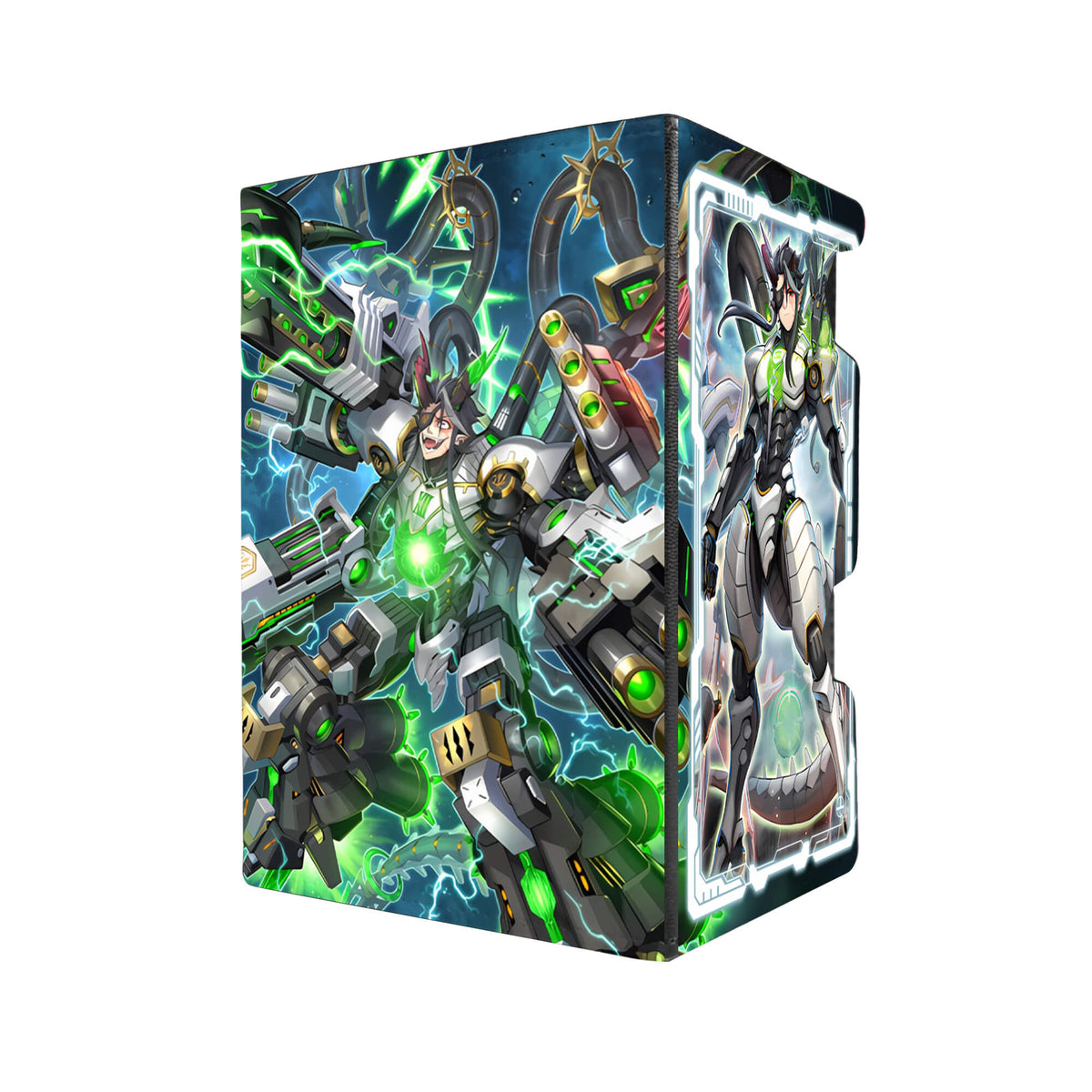 Here's another quality black deck box from LDB Duel featuring our exclusive DoomZ Archetype art. Fits all types of trading card games, including Pokémon, Yu-Gi-Oh! and Magic The Gathering. The perfect card holder for the TCG player safely holds up to 100 double-sleeved cards. EVEN in extra thick sleeves. Comes with a pull-out dice tray. Drastrius-yugioh-tcg-accessories-card-storage-LDB-Duel
