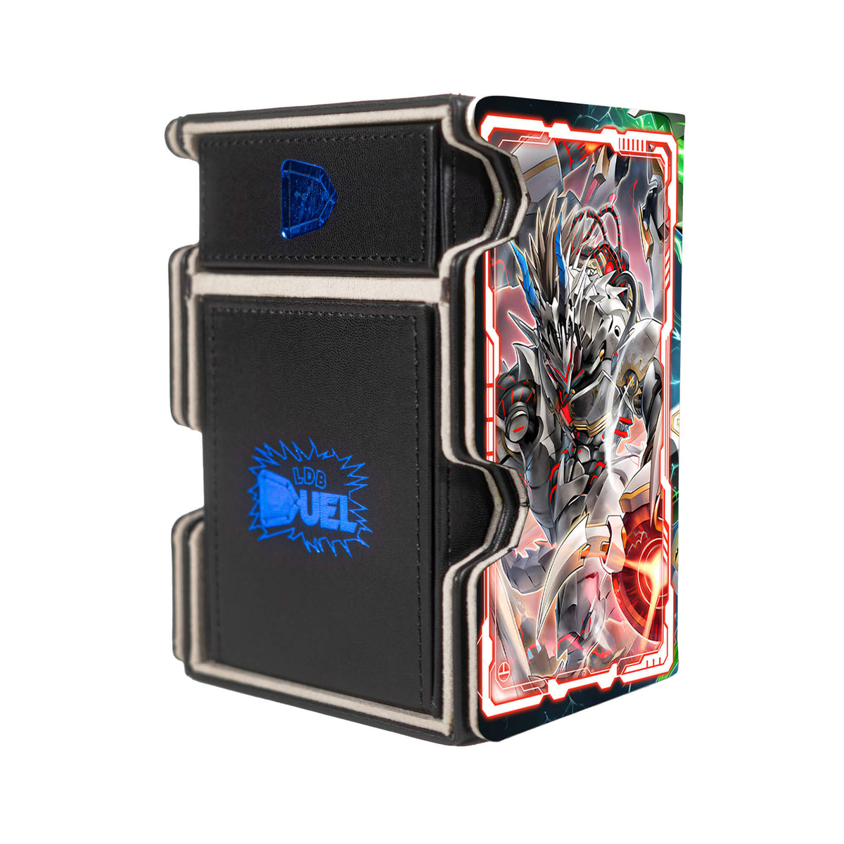 Here is the Right View of the DoomZ Archetype Mach 3 Black Deck Box. Diactorus-yugioh-deck-tray-dice-tray-LDB-Duel