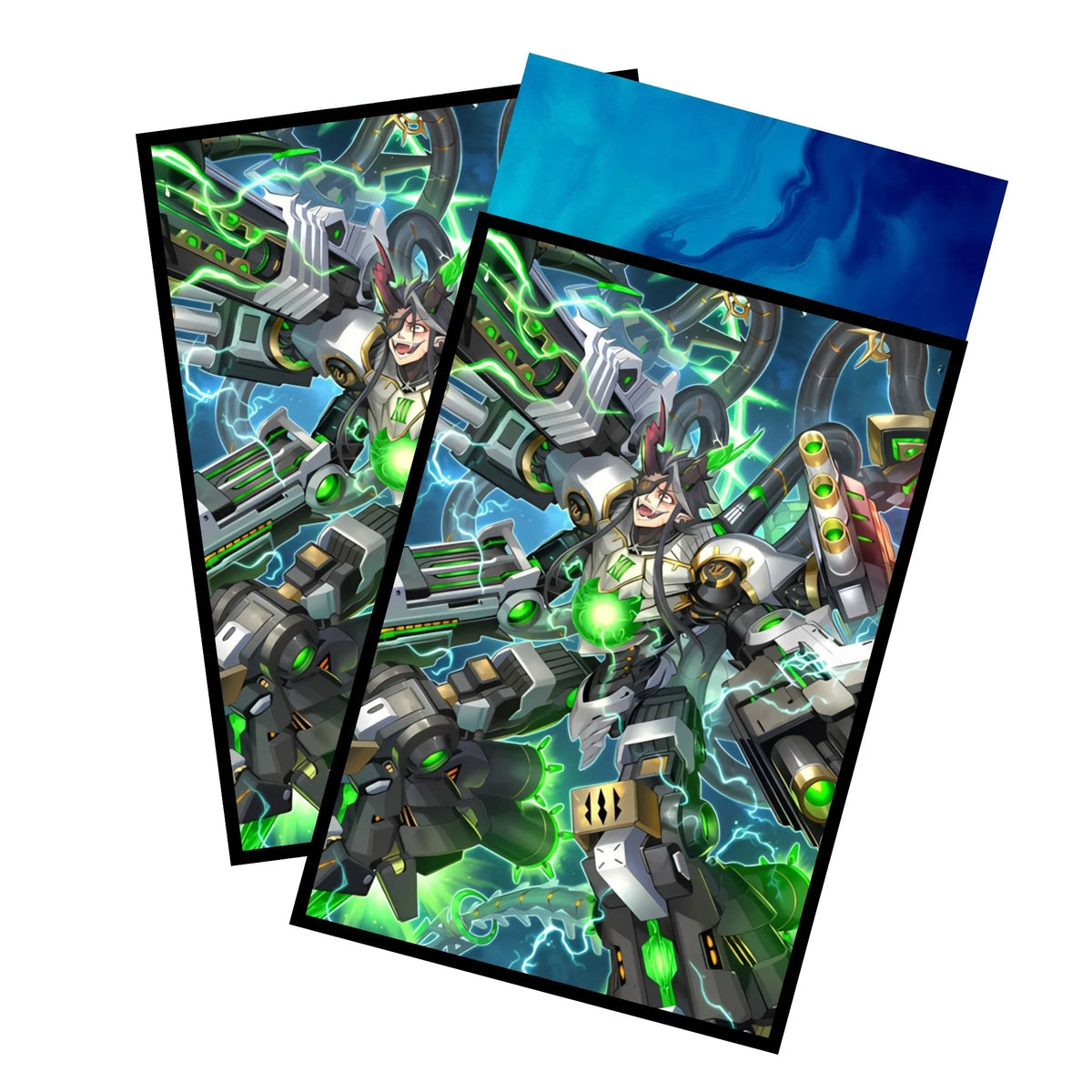 Enhance your cards with our elegant black border card sleeves, featuring a sleek, sophisticated design for a bold, modern aesthetic. From LDB Duel. Perfect for showcasing your collection, these sleeves are printed with our exclusive DoomZ Archetype design. DoomZ-yugioh-card-protection-standard-japanese-dragon-shield-LDB-Duel-black