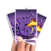 Protect and enhance your cards with our clean and crisp white border card sleeves. Featuring a minimalist design that complements any artwork, these sleeves offer a bright, timeless look. From LDB Duel. Printed with our exclusive Dragon Gengar design for a fresh and premium finish. hunter-pokemon-yugioh-mtg-card-protection-standard-japanese-dragon-shield-LDB-Duel-white