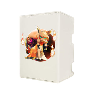 Here's another quality white deck box from LDB Duel featuring our exclusive Dynasteon art. Fits all types of trading card games, including Pokémon, Yu-Gi-Oh! and Magic The Gathering. The perfect card holder for the TCG player safely holds up to 100 double-sleeved cards. EVEN in extra thick sleeves. Comes with a pull-out dice tray. Pikachu-pokemon-ygo-magic-card_protector-gaming-accesories-LDB-Duel