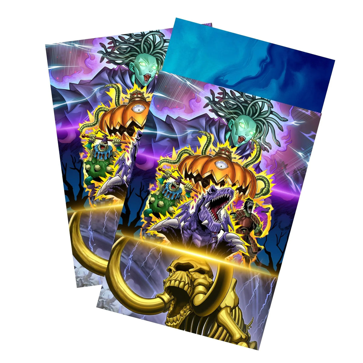 Keep your cards safe and stylish with our borderless card sleeves. Designed edge-to-edge to showcase your artwork, they offer a sleek, modern aesthetic. From LDB Duel, printed with the exclusive Ectoplasmic Fortification design for a fresh, premium feel.Zombie-yugioh-card-protection-standard-japanese-dragon-shield-LDB-Duel-borderless