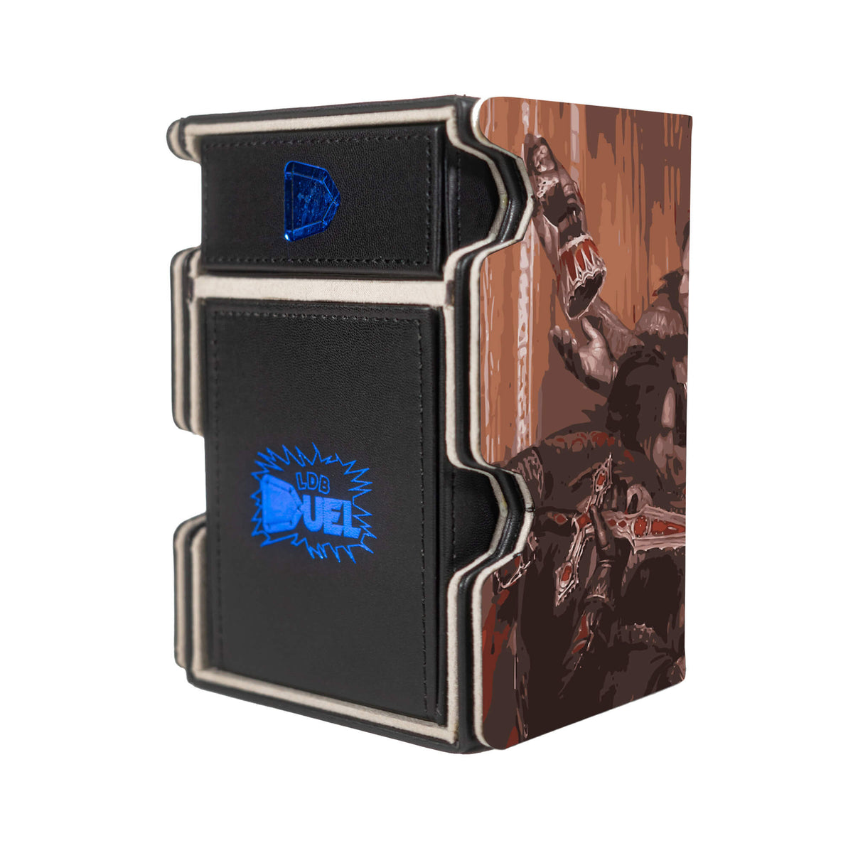 Here is the Right View of the Edgar Markov Mach 3 Black Deck Box. Legendary-Creature-mtg-deck-tray-dice-tray-LDB-Duel