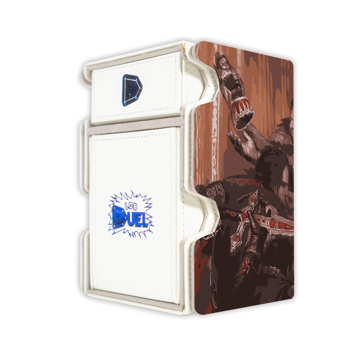 Here is the Right View of the Edgar Markov Mach 3 White Deck Box. Vampire-Knight-mtg-deck-tray-dice-tray-LDB-Duel