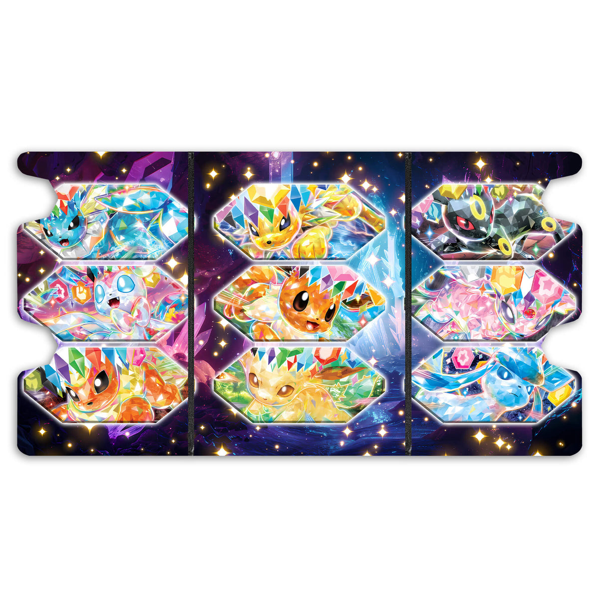 Here is the Full Lid Design of the Eevee Evolutions Mach 3 Black Deck Box. Jolteon-pokemon-custom-art-leather-durable-LDB-Duel