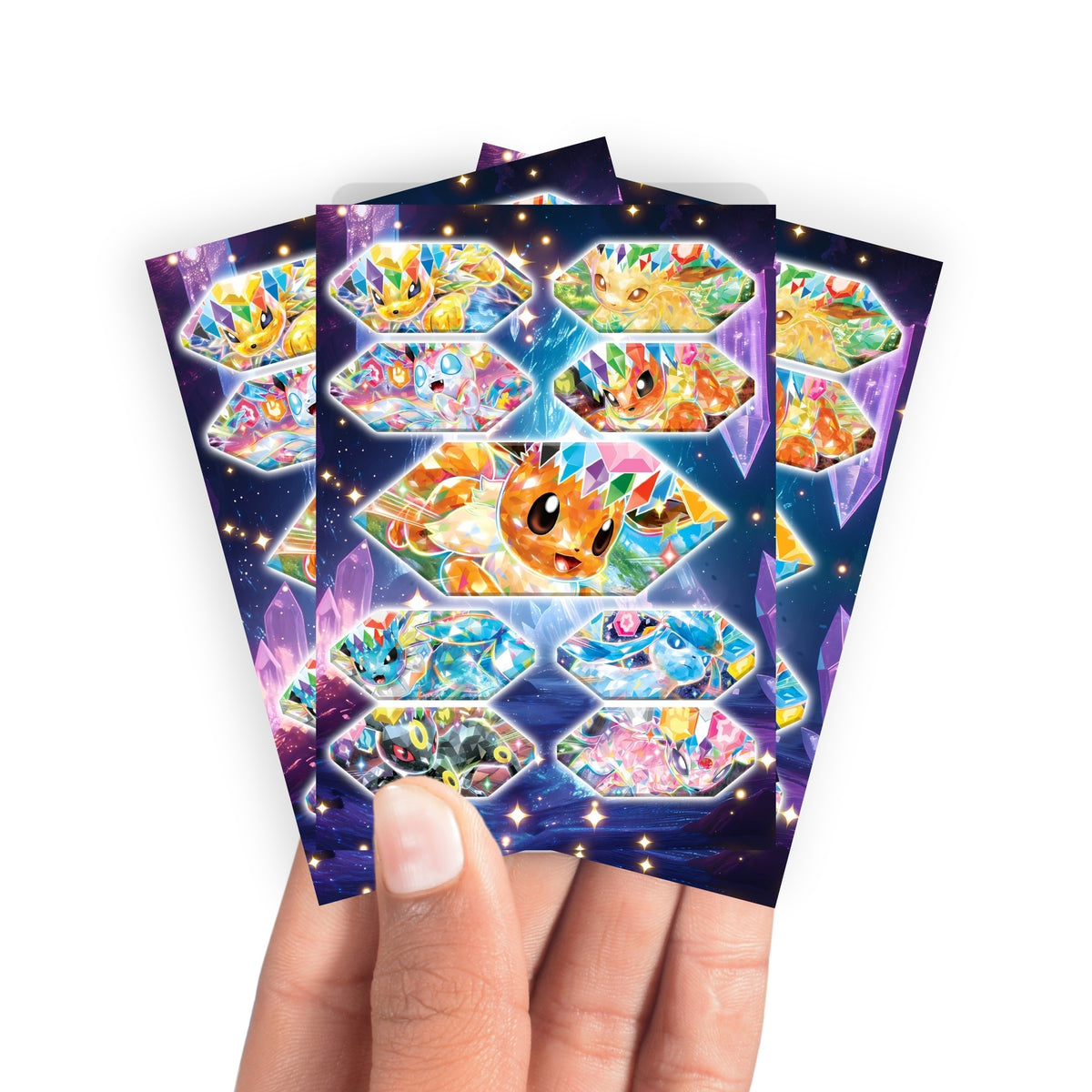 Keep your cards safe and stylish with our borderless card sleeves. Designed edge-to-edge to showcase your artwork, they offer a sleek, modern aesthetic. From LDB Duel, printed with the exclusive Eevee Evolutions design for a fresh, premium feel.Eevee-yugioh-mtg-pokemon-card-protection-standard-japanese-dragon-shield-LDB-Duel-borderless