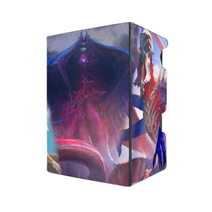 Here's another quality black deck box from LDB Duel featuring our exclusive Eldrazi art. Fits all types of trading card games, including Pokémon, Yu-Gi-Oh! and Magic The Gathering. The perfect card holder for the TCG player safely holds up to 100 double-sleeved cards. EVEN in extra thick sleeves. Comes with a pull-out dice tray. Lorcana-mtg-yugioh-pokemon-tcg-accessories-card-storage-LDB-Duel